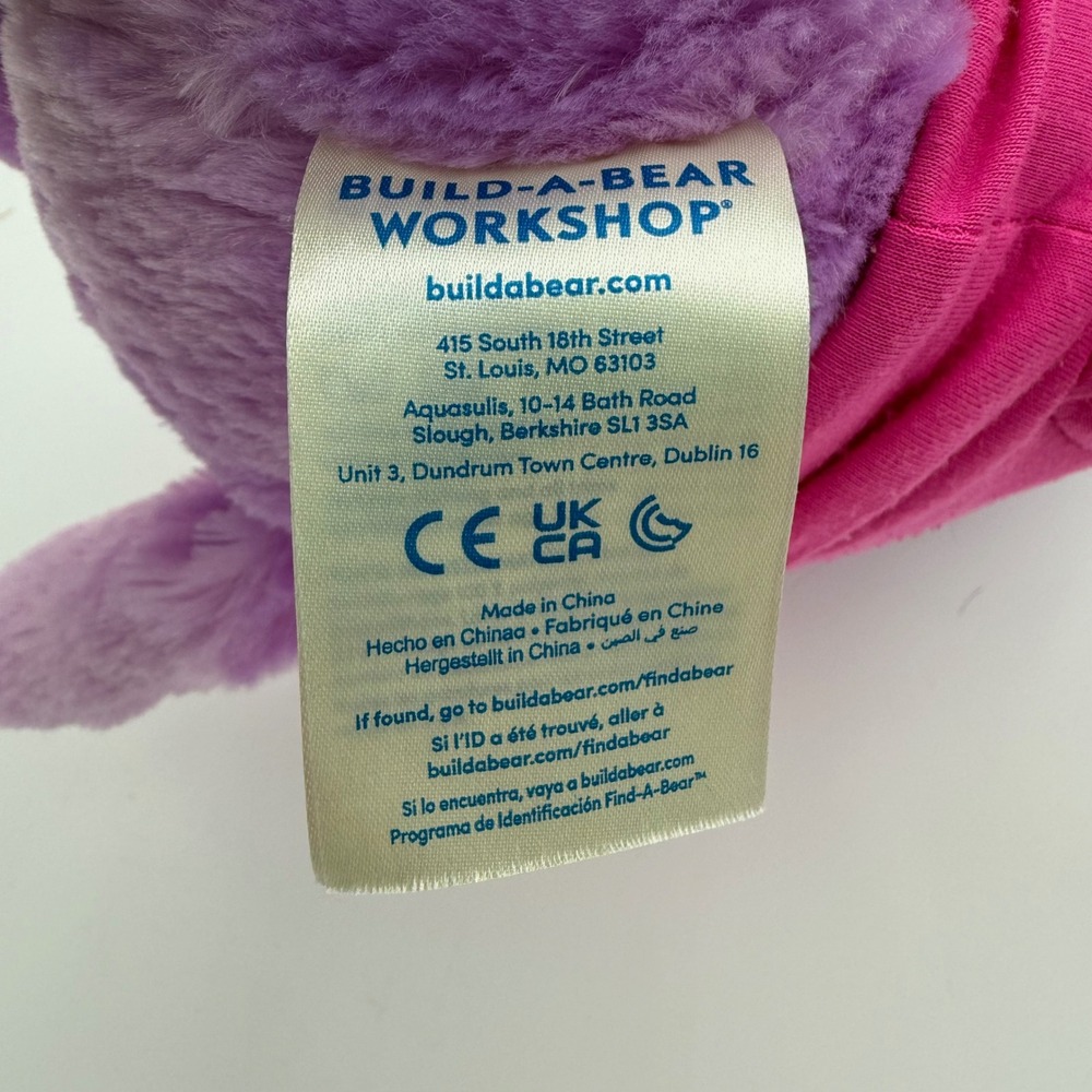 Build A Bear Plush Purple Otter Flamingo T‎ Shirt Be Flamazing Kids Toy EUC - Picture 8 of 10